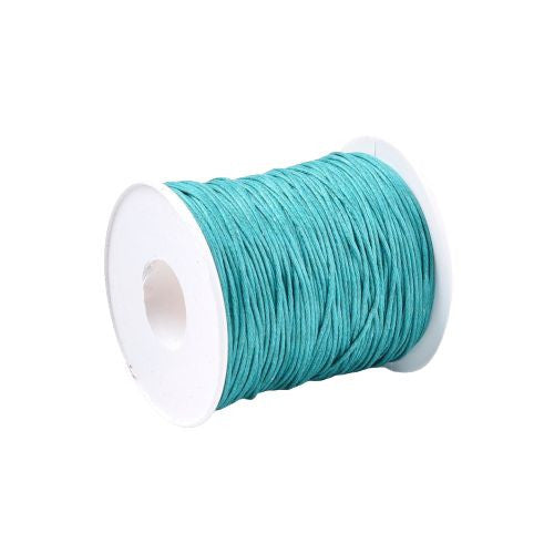 Waxed Cotton Cord, Teal, 1mm - BEADED CREATIONS