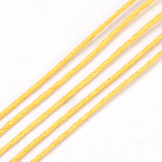 Waxed Cotton Cord, Yellow, 1mm - BEADED CREATIONS
