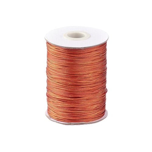 Waxed Polyester Cord, Burnt Orange, 1mm - BEADED CREATIONS