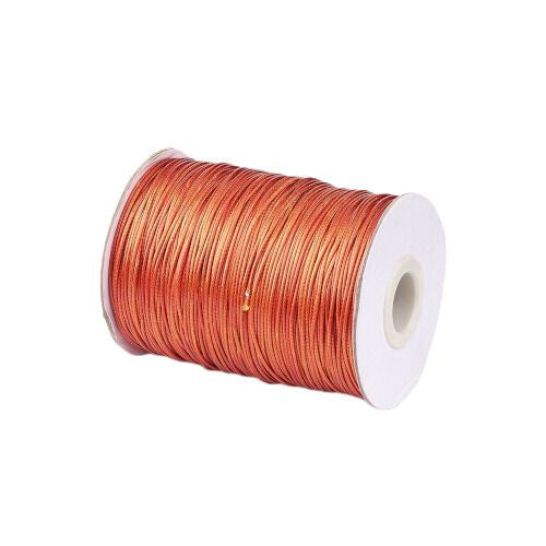 Waxed Polyester Cord, Burnt Orange, 1mm - BEADED CREATIONS