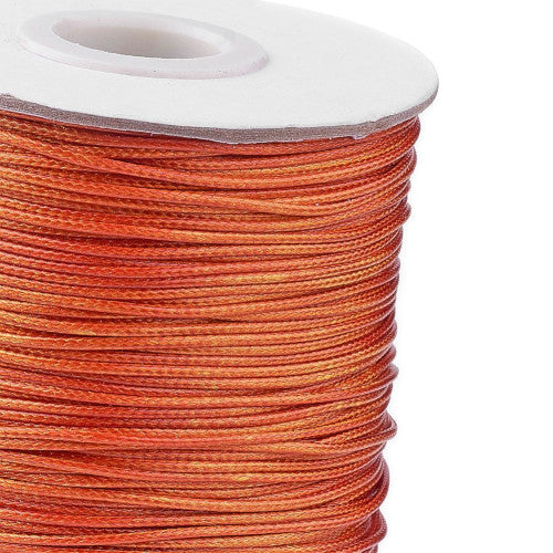 Waxed Polyester Cord, Burnt Orange, 1mm - BEADED CREATIONS