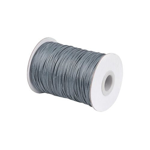 Waxed Polyester Cord, Dark Grey, 1mm - BEADED CREATIONS