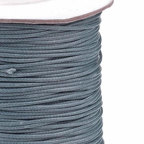 Waxed Polyester Cord, Dark Grey, 1mm - BEADED CREATIONS