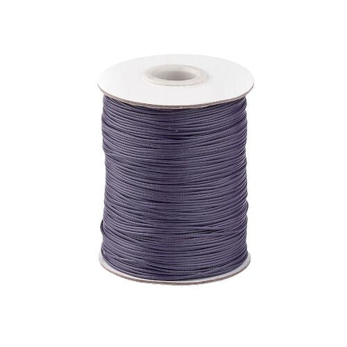 Waxed Polyester Cord, English Violet, 1mm - BEADED CREATIONS