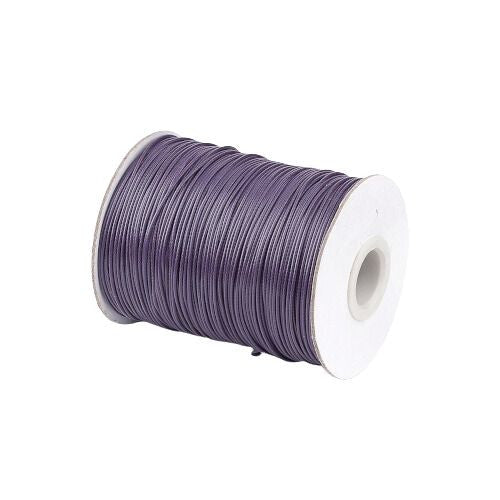 Waxed Polyester Cord, English Violet, 1mm - BEADED CREATIONS