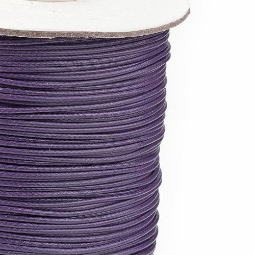 Waxed Polyester Cord, English Violet, 1mm - BEADED CREATIONS