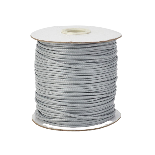 Waxed Polyester Cord, Light Grey, 2mm - BEADED CREATIONS