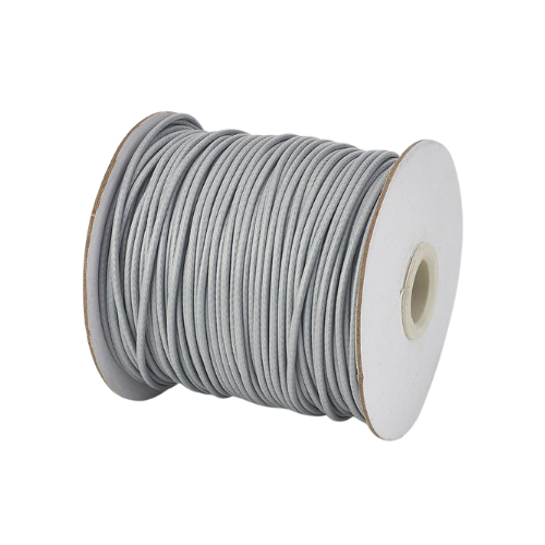 Waxed Polyester Cord, Light Grey, 2mm - BEADED CREATIONS