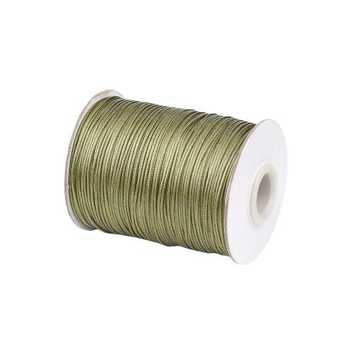 Waxed Polyester Cord, Olive Green, 1mm - BEADED CREATIONS