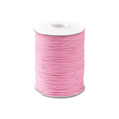 Waxed Polyester Cord, Pink, 1mm - BEADED CREATIONS
