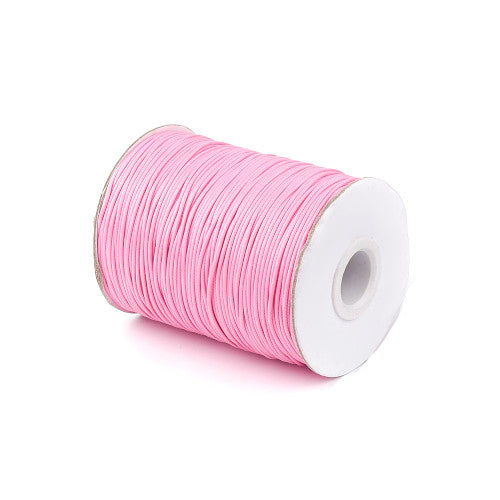 Waxed Polyester Cord, Pink, 1mm - BEADED CREATIONS