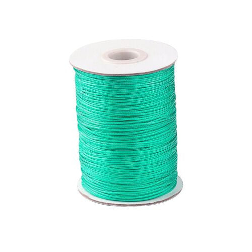 Waxed Polyester Cord, Sea Green, 1mm - BEADED CREATIONS