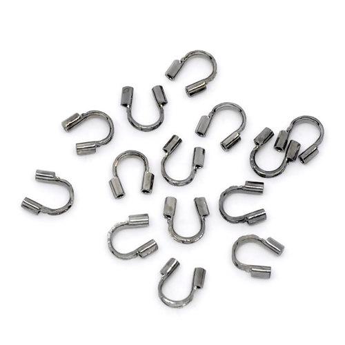 Wire Protectors, Cable Thimble, Brass, Gunmetal Black, 5mm - BEADED CREATIONS