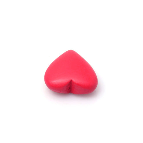 Wood Heart Beads, Half Drilled, Hot Pink, 22mm - BEADED CREATIONS