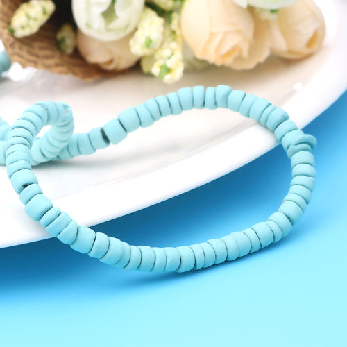 Wood Spacer Beads, Heishi Beads, Coconut Shell, Painted, Light Blue, 6mm - BEADED CREATIONS