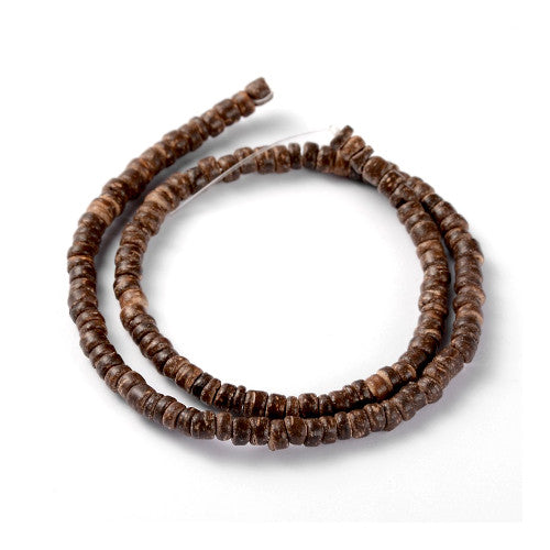 Wood Spacer Beads, Heishi Beads, Natural, Coconut Shell, Brown, 5mm - BEADED CREATIONS