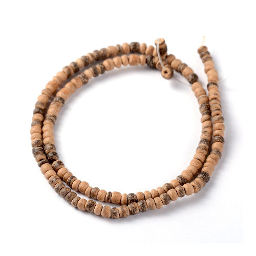 Wood Spacer Beads, Rondelle, Natural, Coconut Shell, Brown, 4mm - BEADED CREATIONS