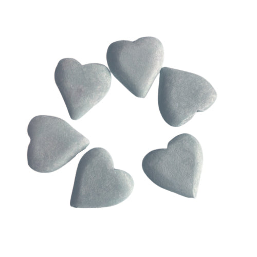 Wood Beads, Heart, Color Washed, Pastel Blue, 35mm - BEADED CREATIONS