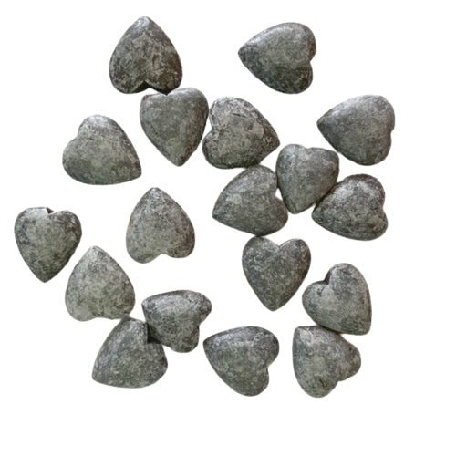 Wood Beads, Heart, Half-Drilled, Color Washed, Grey, 22mm - BEADED CREATIONS