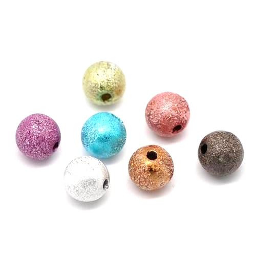 Acrylic Beads, Round, Bubblegum, Sparkle Dust, Assorted 8mm - BEADED CREATIONS