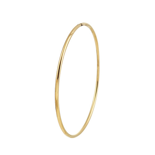 Bangles, 304 Stainless Steel, 2mm Wide Bangle, Gold Plated, 20.5cm - BEADED CREATIONS