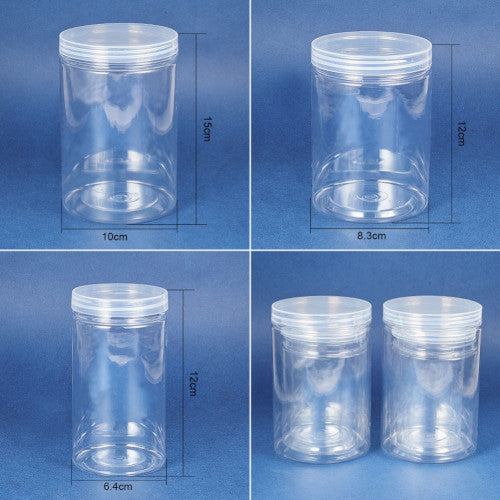 Bead Storage Containers, Column, Plastic, Clear, 3 Sizes - BEADED CREATIONS