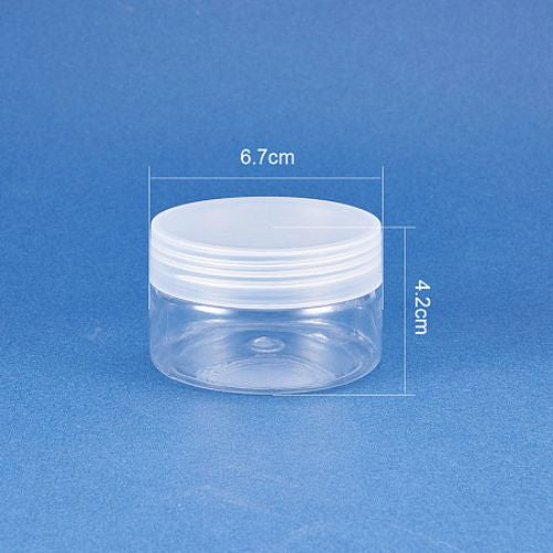 Bead Storage Containers, Organizer Jars, Wide-Mouth, Plastic, Clear, 6.7x4.2cm - BEADED CREATIONS