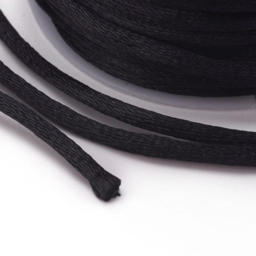Beading Cord, Nylon Cord, Rattail, Satin Cord, Black, 1mm – BEADED CREATIONS