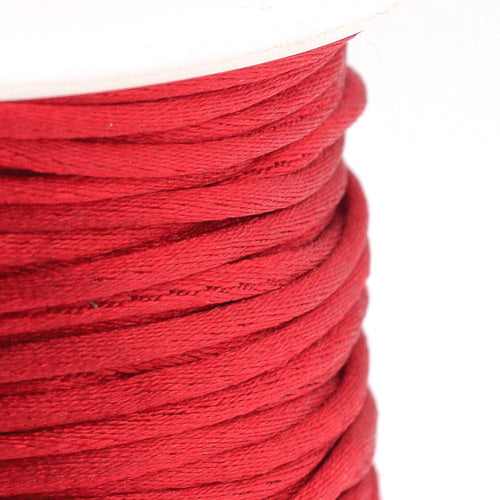 Beading Cord, Nylon Cord, Rattail, Satin Cord, Red, 2.5mm - BEADED CREATIONS