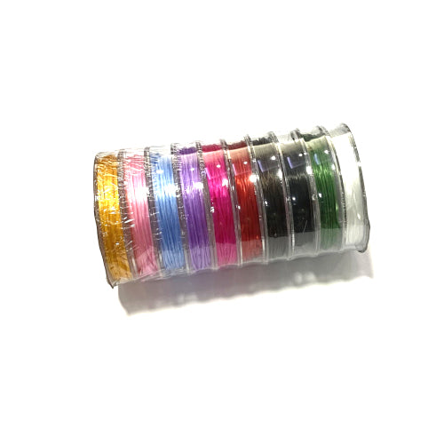 Beading Thread, Flat, Beading Elastic, Stretchy, Crystal Tec, Assorted Colors, 0.8mm - BEADED CREATIONS