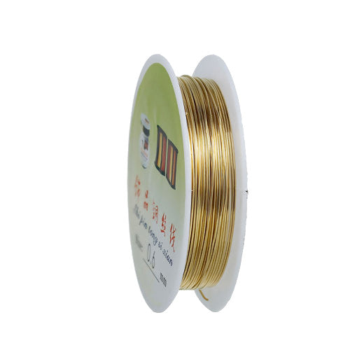 Beading Wire, Copper Wire, Gold Plated, Round, 0.6mm, 22 Gauge - BEADED CREATIONS