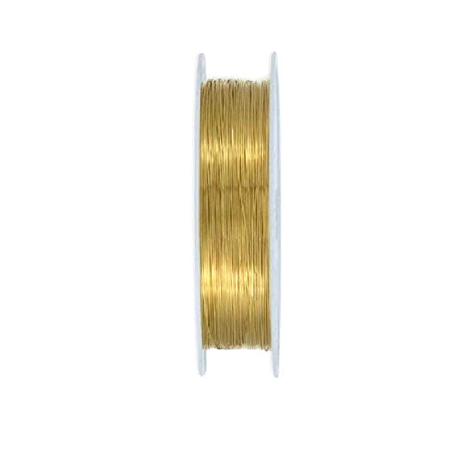 Beading Wire, Copper Wire, Round, 0.3mm, 28 Gauge, Gold Plated - BEADED CREATIONS