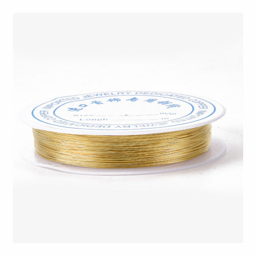 Beading Wire, Copper Wire, Round, Gold, Plated, 0.8mm, 20 Gauge - BEADED CREATIONS