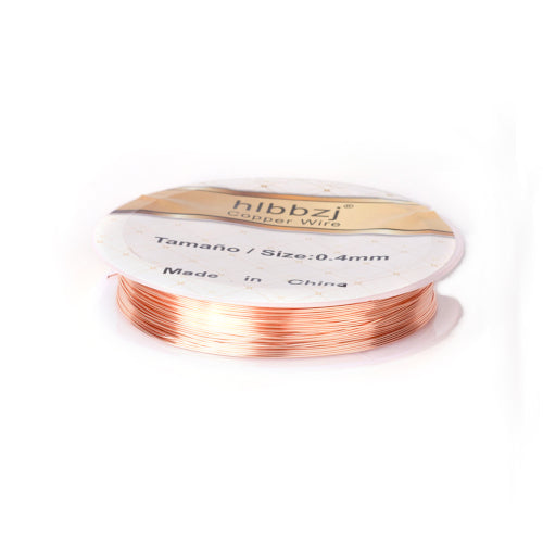 Beading Wire, Copper Wire, Round, Rose Gold, Plated, 0.4mm, 26 Gauge - BEADED CREATIONS