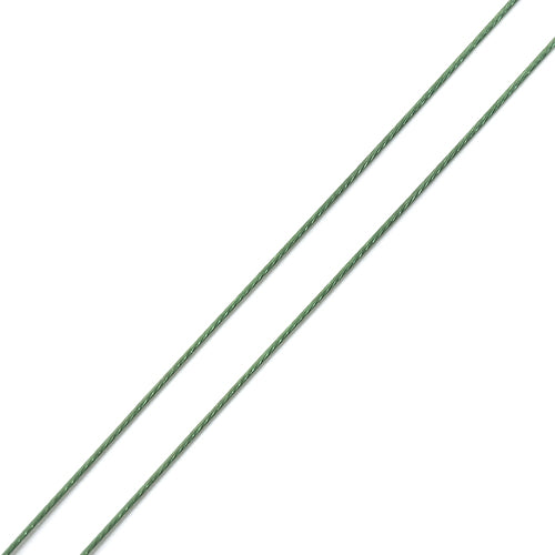 Beading Wire, Tiger Tail, Olive Green, 0.45mm, Round, Steel, 26 Gauge - BEADED CREATIONS