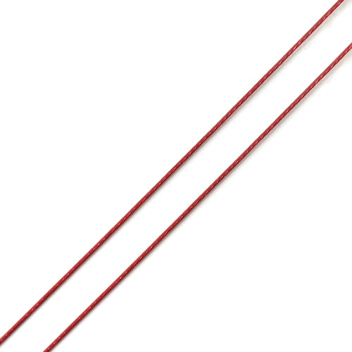 Beading Wire, Tiger Tail, Wine Red, 0.45mm, Round, Steel, 26 Gauge - BEADED CREATIONS