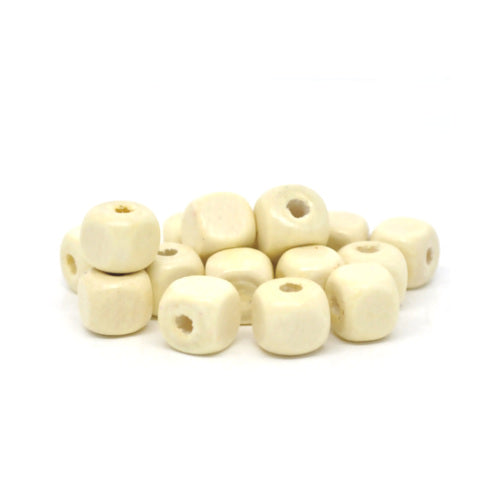 Beads, Wood, Natural, Raw, Uncoated, Cube, 10mm - BEADED CREATIONS