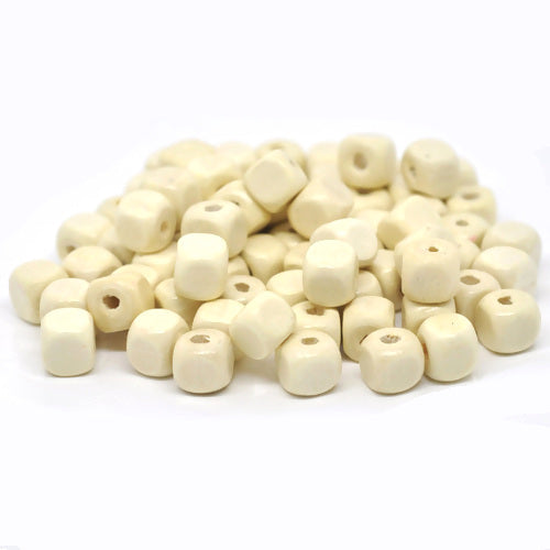 Beads, Wood, Natural, Raw, Uncoated, Cube, 10mm - BEADED CREATIONS