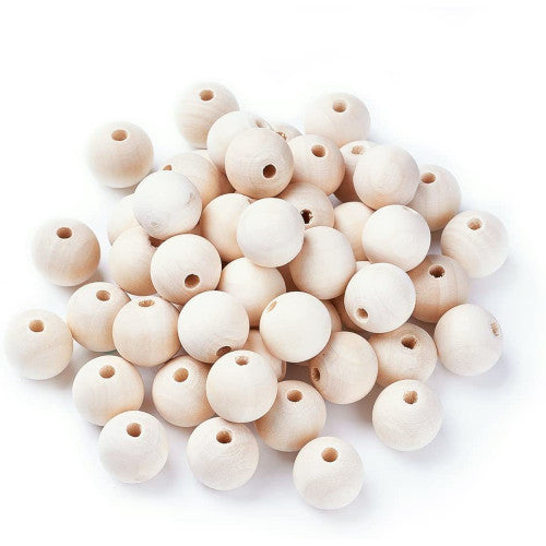 Beads, Wood, Natural, Raw, Uncoated, Round, 8mm - BEADED CREATIONS