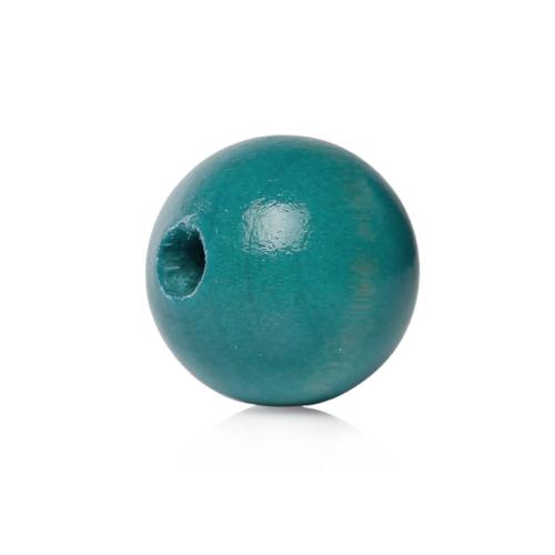 Beads, Wood, Natural, Round, Painted, Teal, 30mm - BEADED CREATIONS