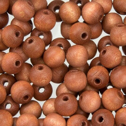Beads, Wood, Round, Raw, Uncoated, Light Brown, 12mm - BEADED CREATIONS