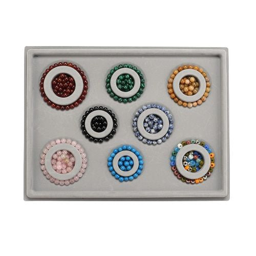 Bracelet Design Boards, 8 Sizes, Flocked, Plastic, Dark Grey, Rectangle, 34.8x26cm - BEADED CREATIONS