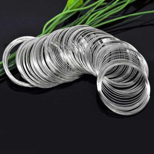 Bracelet Memory Wire, Silver, High Carbon Steel, 5.5cm, 22 Gauge - BEADED CREATIONS