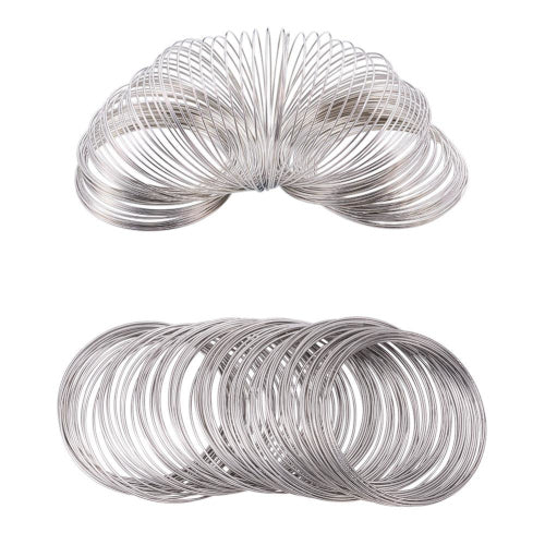 Bracelet Memory Wire, Silver, High Carbon Steel, 60mm, 20 Gauge - BEADED CREATIONS