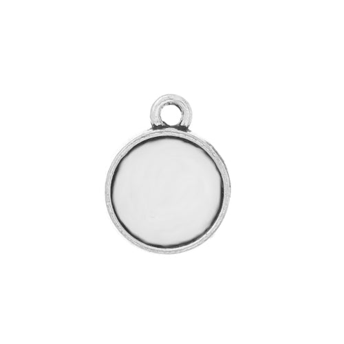 Cabochon Setting, Alloy, Pendant Base, Round, Antique Silver, Bezel Cup, Fits 10mm - BEADED CREATIONS