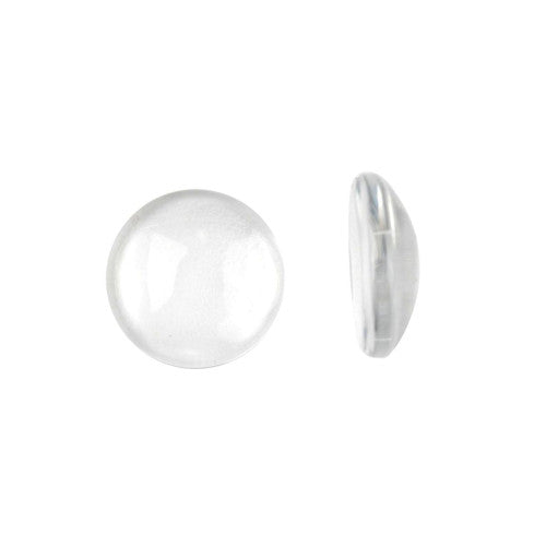 Cabochons, Glass, Dome, Seals, Round, Flat Back, Transparent, Clear, 12mm - BEADED CREATIONS