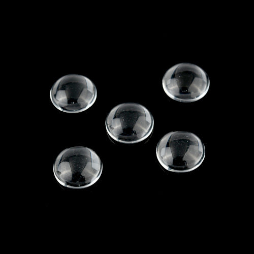 Cabochons, Glass, Dome, Seals, Round, Flat Back, Transparent, Clear, 12mm - BEADED CREATIONS