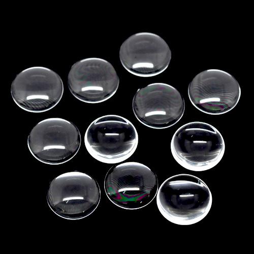 Cabochons, Glass, Dome, Seals, Round, Flat Back, Transparent, Clear, 20mm - BEADED CREATIONS