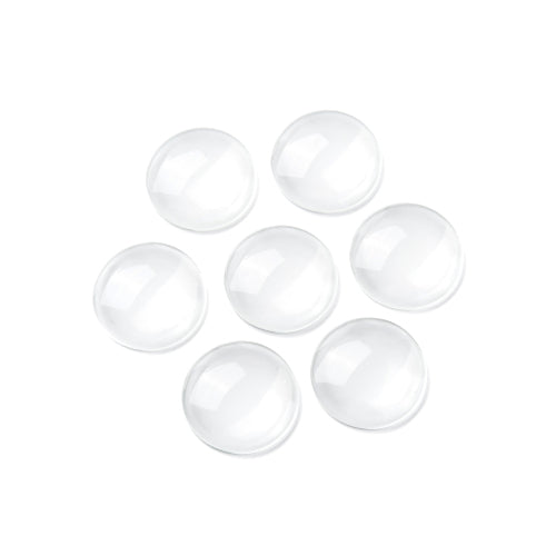 Cabochons, Glass, Dome, Seals, Round, Flat Back, Transparent, Clear, 30mm - BEADED CREATIONS