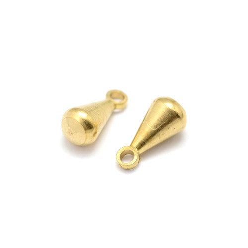 Chain Extender Connectors, Extender Chain Drops, Teardrop, Brass, Raw (Unplated), 6mm - BEADED CREATIONS